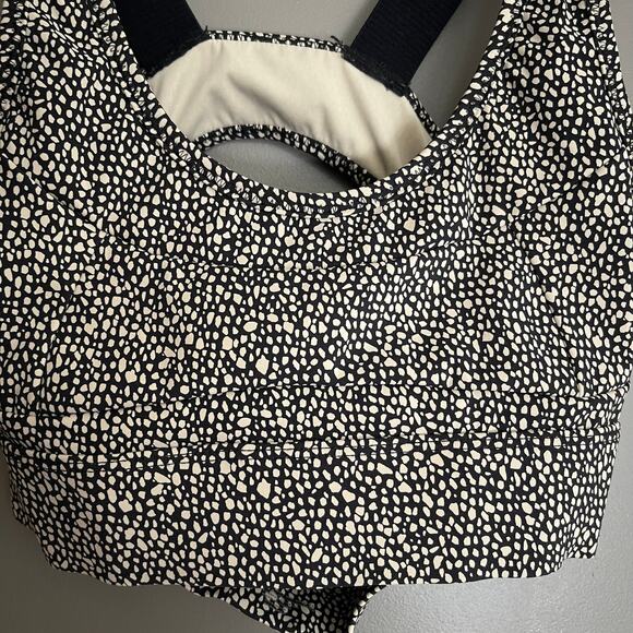 Varley Edris Sports Bra Mixed Pebble Size XS Black Cream Dot Print Cute Chic Gym - Picture 7 of 16